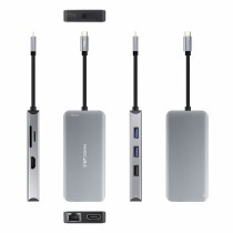 USB Hub NANOCABLE 10.16.1009 Grey (1 Unit)