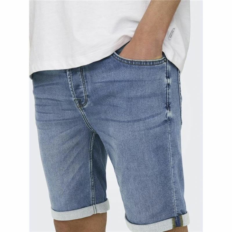 Men's Denim Shorts Only & Sons Onsply 8584 Blue Denim Blue