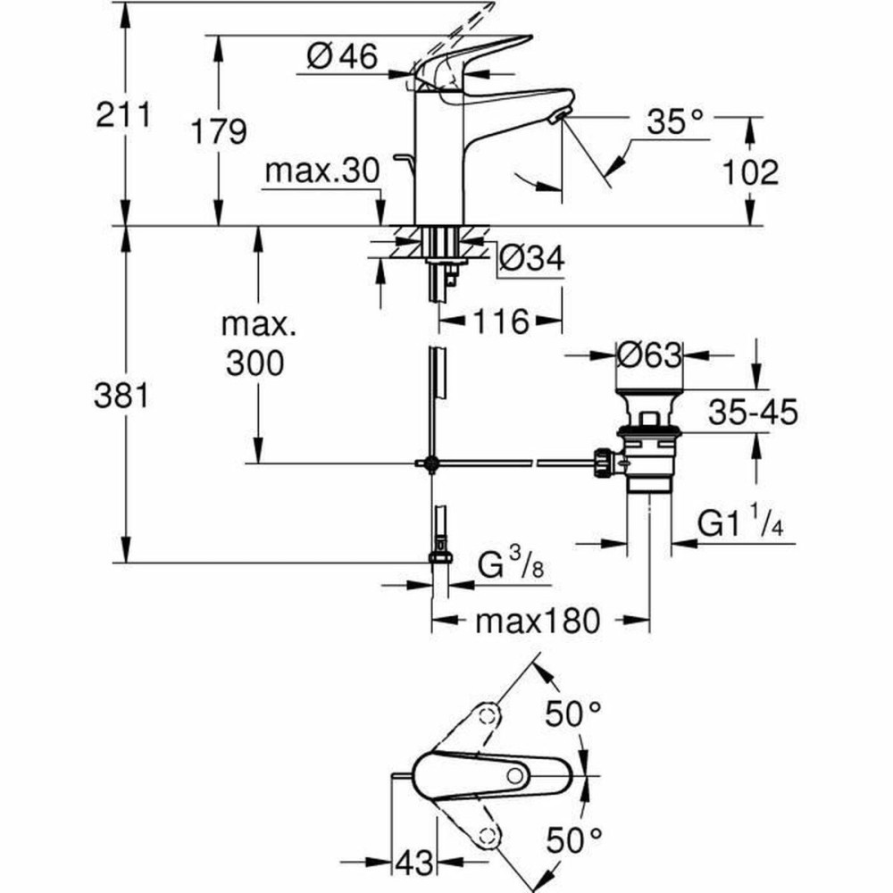 Mixer Tap Grohe Metal