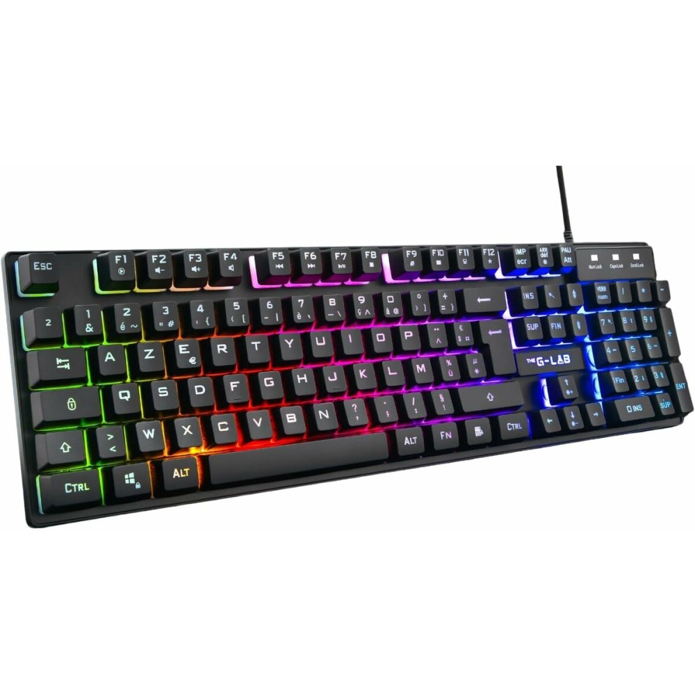 Gaming Tastatur The G-Lab KEYZ-CAESIUM/SP Schwarz Qwerty Spanisch