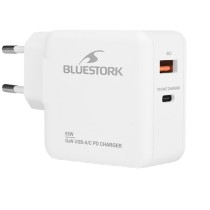 Chargeur mural Bluestork PW-BS-65-GAN-C-A-W Blanc