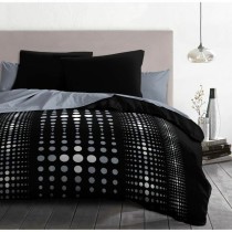 Bettdeckenbezug HOME LINGE PASSION Steevy Schwarz Grau Doppelbett 220 x 240 cm