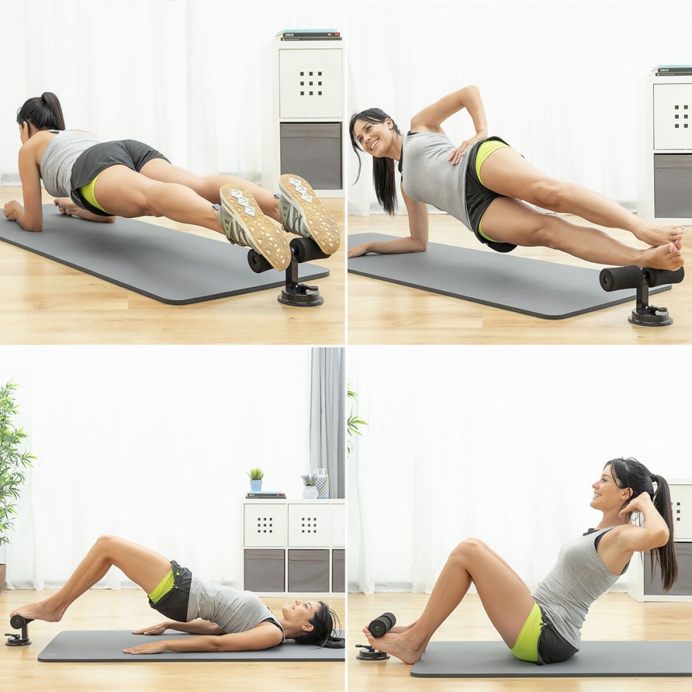 Barre de Maintien pour Abdominaux avec Fixation Ventouse et Guide d’Exercices CoreUp InnovaGoods