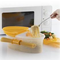 Cuiseur de Pâtes 4 en 1 pour Micro-ondes avec Accessoires et Recettes Pastrainest InnovaGoods