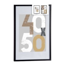 Porte photos mural Noir Plastique Bois MDF 52,5 x 2,5 x 72,5 cm (6 Unités)