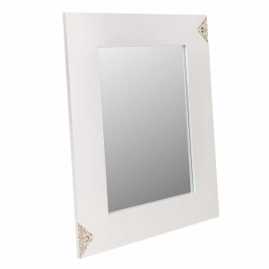 Wall mirror Alexandra House Living White Glass MDF Wood 2 x 90 x 70 cm