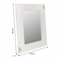 Wall mirror Alexandra House Living White Glass MDF Wood 2 x 90 x 70 cm