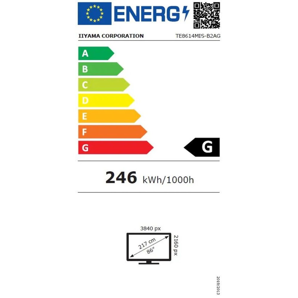 Moniteur Videowall Iiyama ProLite TE8614MIS-B2AG 86" 4K Ultra HD