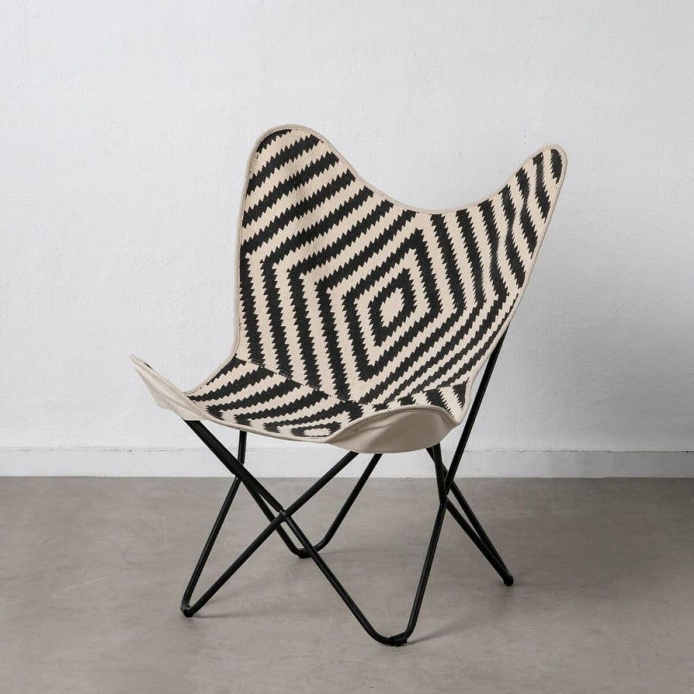 Fauteuil Blanc Noir 75 x 75 x 95 cm