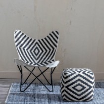 Armchair White Black 75 x 75 x 95 cm