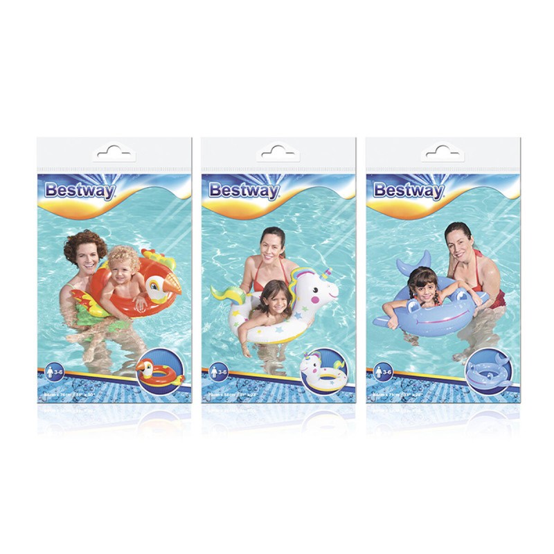 Bestway Flotteur Gonflable Animaux Couleur Assortie 84x71 cm +3 à 6 Ans Plage et Piscine 36128