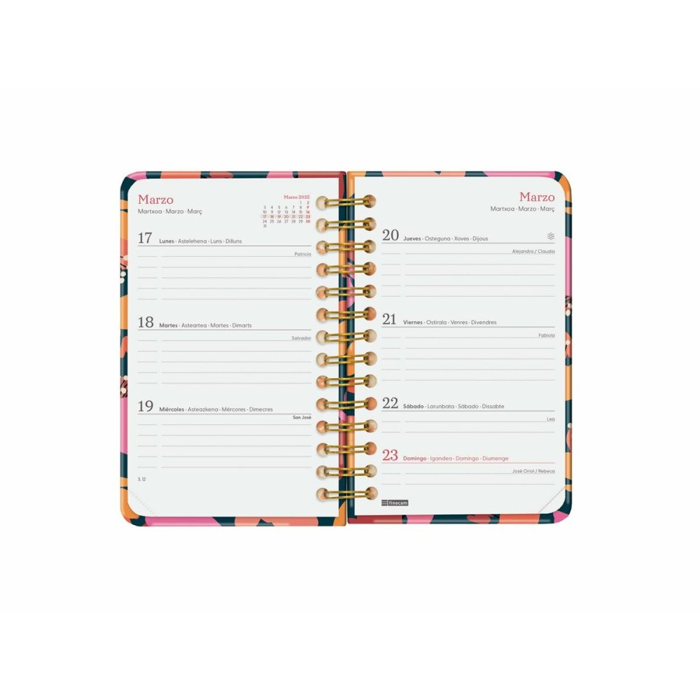 Agenda Finocam YOU 7,9 x 12,7 cm 2025 Floral