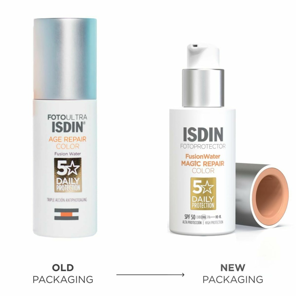 Sun Protection with Colour Isdin Fusion Water Magic Repair Spf 50 50 ml