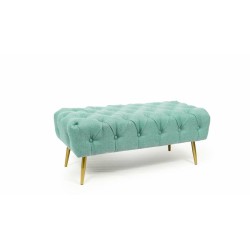 Banquette DKD Home Decor Vert Doré Métal 103 x 46 x 42 cm