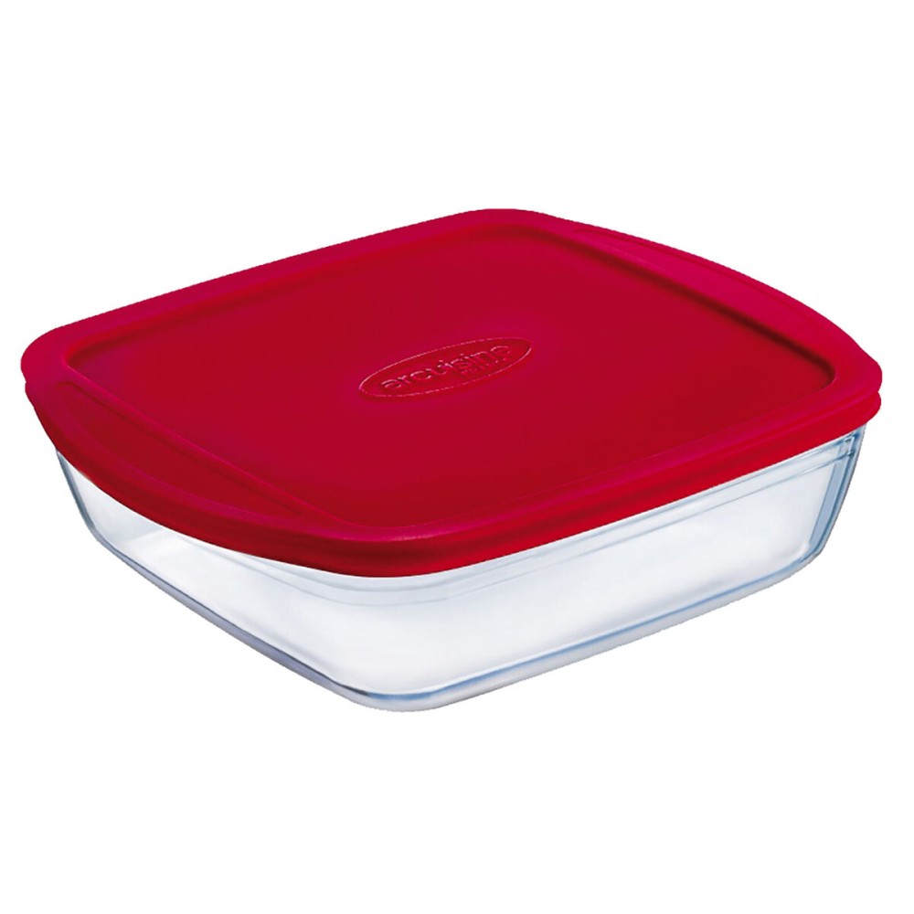 Rechteckige Lunchbox mit Deckel Ô Cuisine Cook&store Ocu Rot 2,5 L 28 x 20 x 8 cm Silikon Glas (5 Stück)