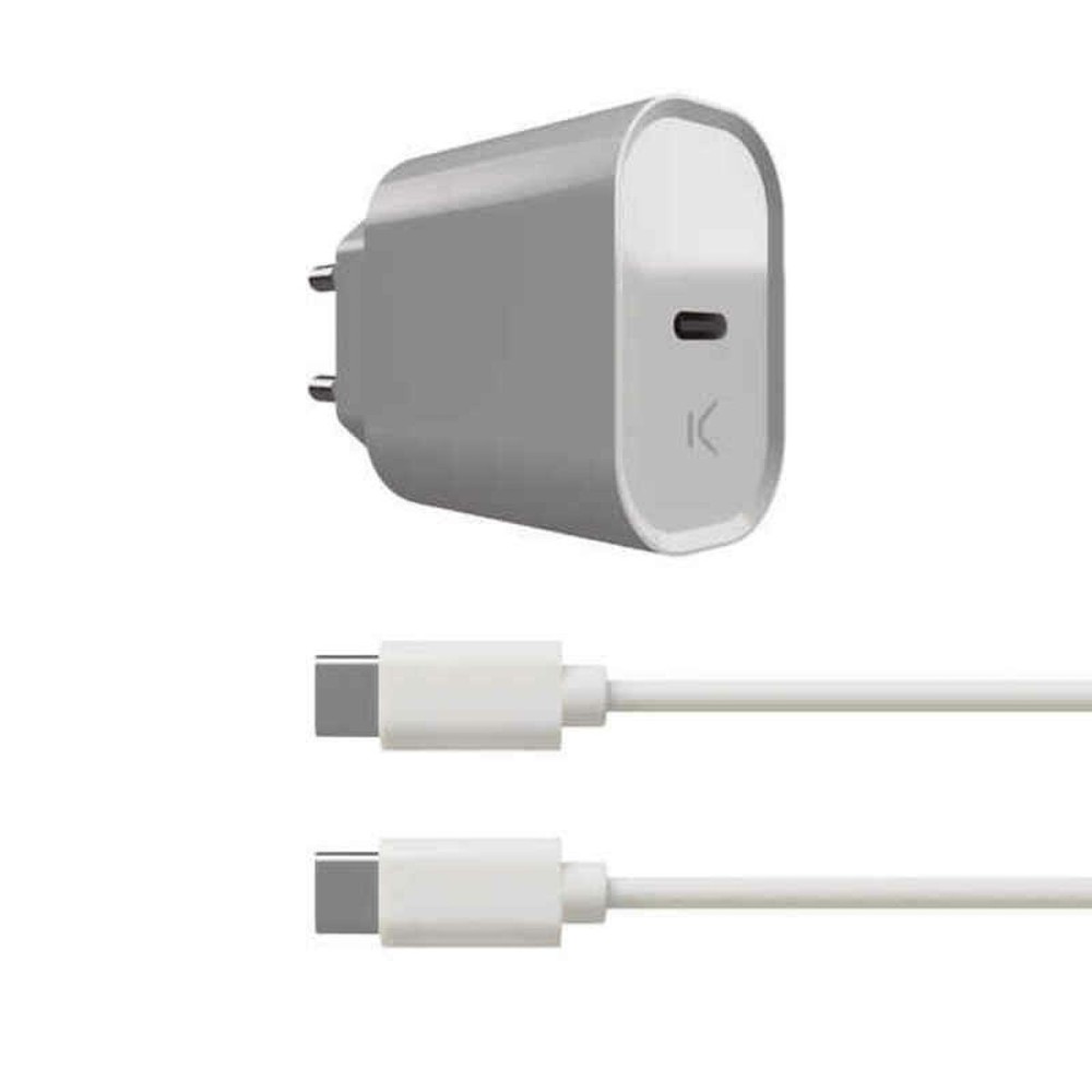 Chargeur Mural + Câble USB C KSIX Blanc 20W