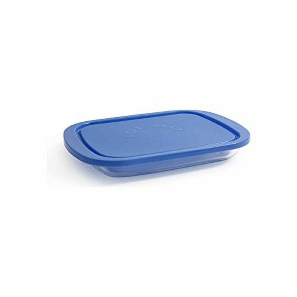 Lunchbox Borgonovo Igloo Blau rechteckig 800 ml 26 x 18,5 x 3,4 cm (12 Stück) (26 x 18,5 x 3,4 cm)