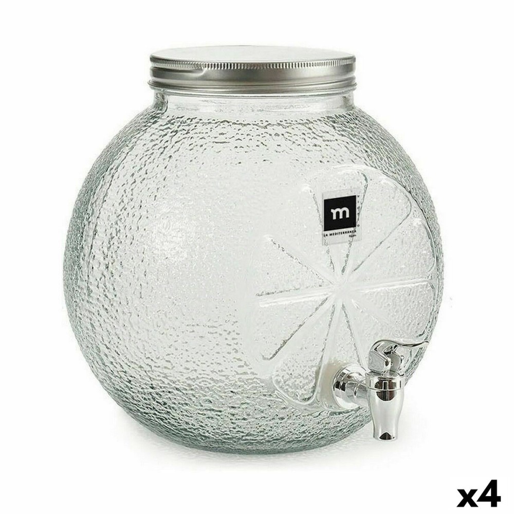 Getränkedispenser La Mediterránea Wasserhahn Glas 5 L (4 Stück)