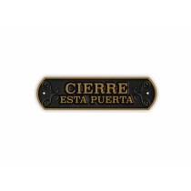 Plaque Magnet & Steel Cierre esta puerta 24 x 7,2 cm