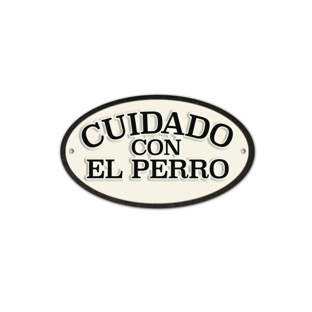 Plaque Magnet & Steel Cuidado con el Perro 16,3 x 9,5 cm