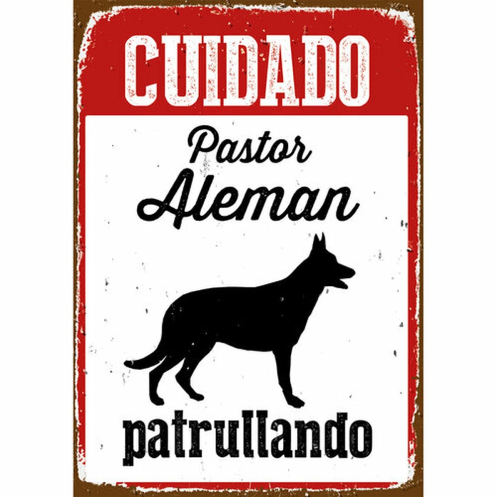 Badge Magnet & Steel Cuidado Pastor Alemán Patrullando 14,8 x 21 cm