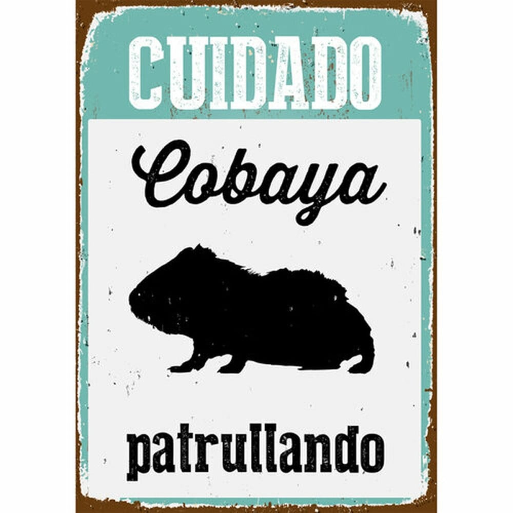 Schild Magnet & Steel Cuidado Cobaya Patrullando 14,8 x 21 cm