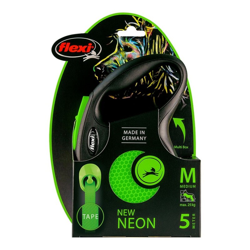 Dog Lead Flexi NEW NEON 5 m Size M Green