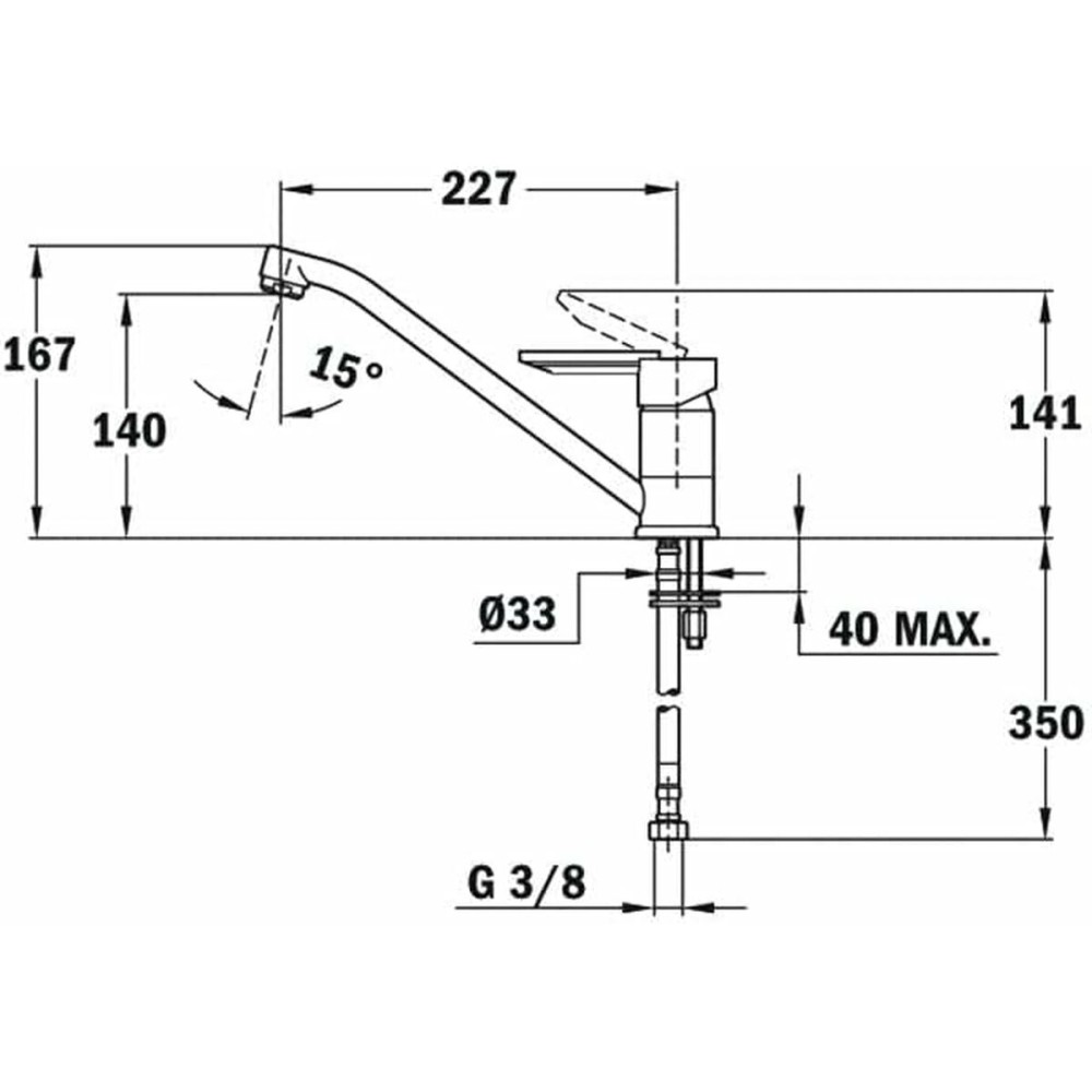 Mitigeur Teka ML Argenté Chrome Acier inoxydable