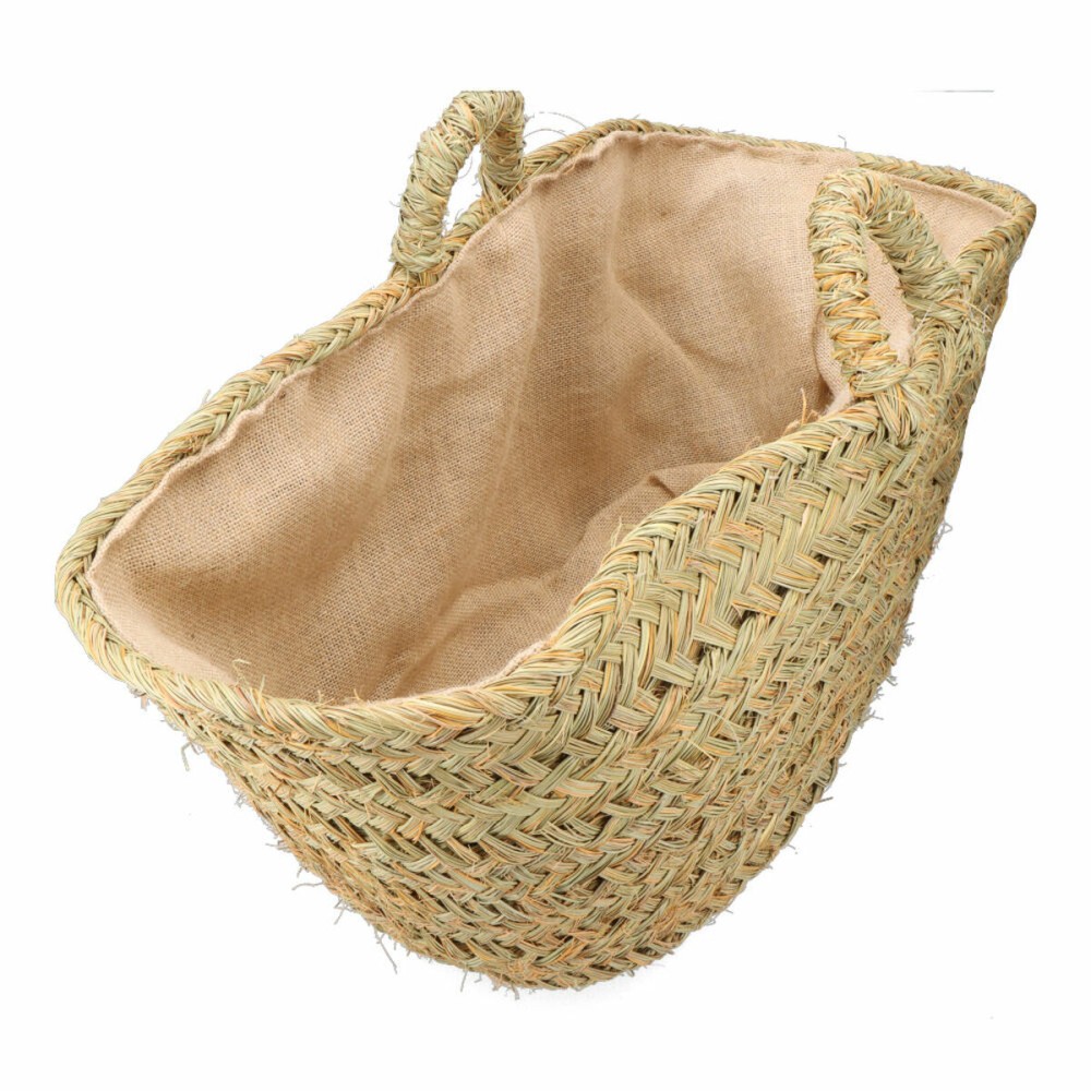 Log basket EDM Esparto grass 60 x 35 x 45 cm 60 x 45 x 35 cm Oval