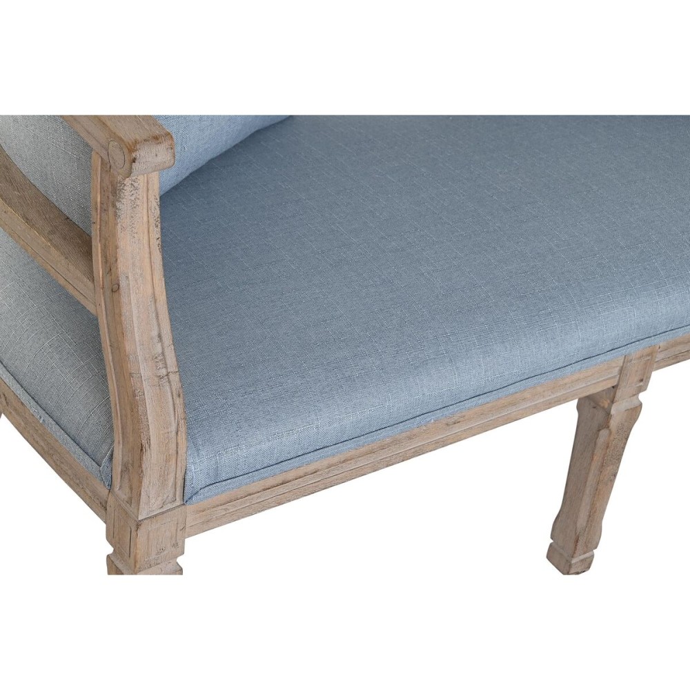 Sofa DKD Home Decor Blau Leinen Kautschukholz (122 x 69 x 72 cm)