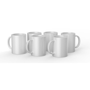 Customisable Mug for Cutting Plotter Cricut CERAMIC White Ceramic (6 Units)