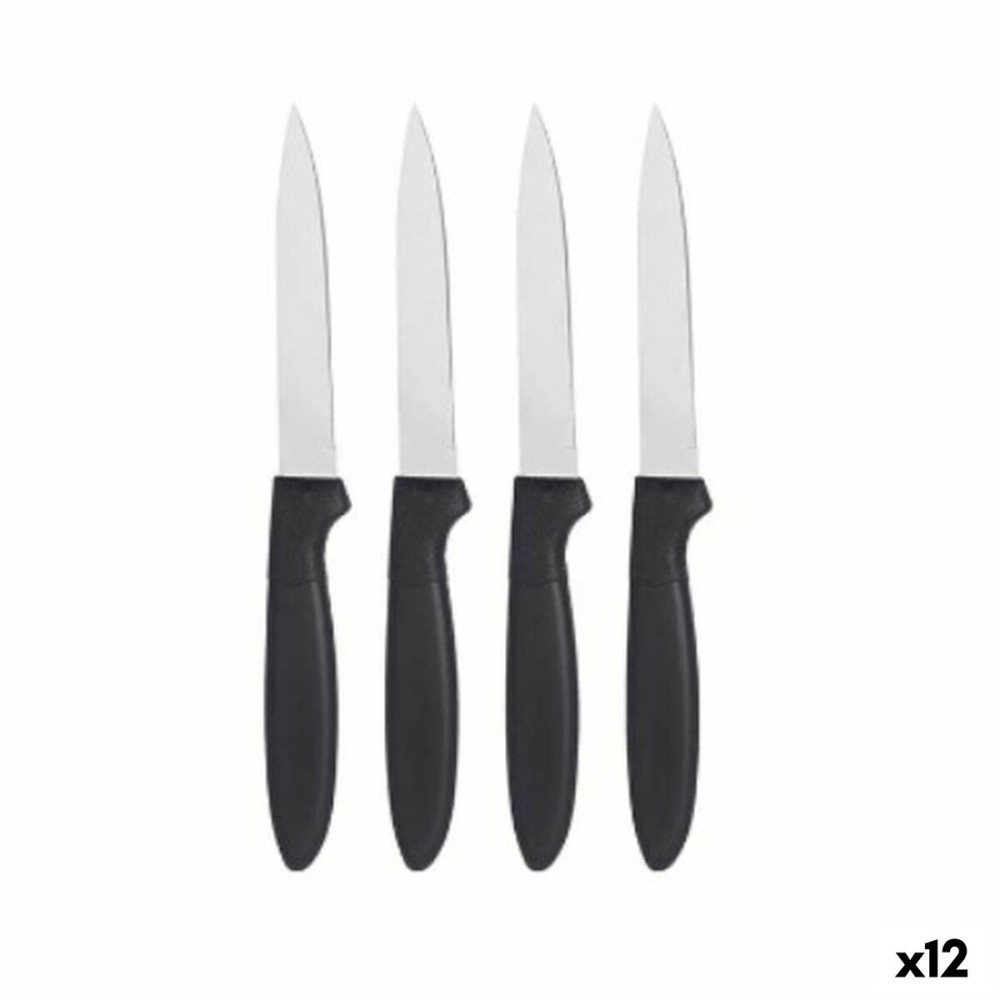 Knife Set Black Silver Stainless steel Plastic 19,5 x 2 x 1 cm (12 Units)