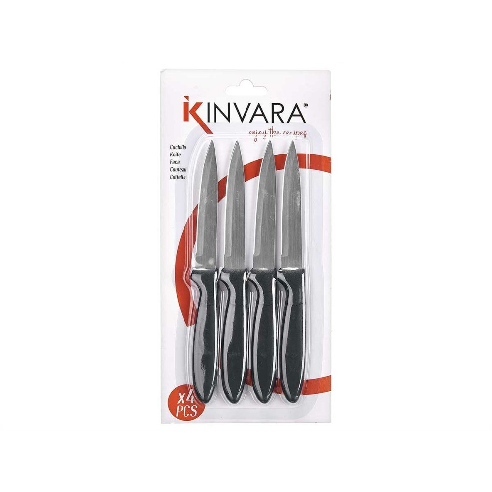 Knife Set Black Silver Stainless steel Plastic 19,5 x 2 x 1 cm (12 Units)