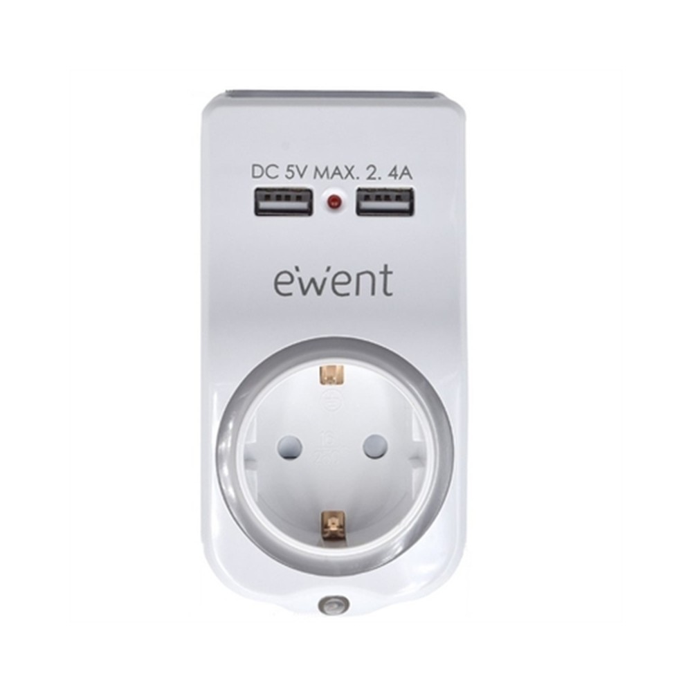 Prise Murale avec 2 Ports USB Ewent EW1225 16A 3680 W