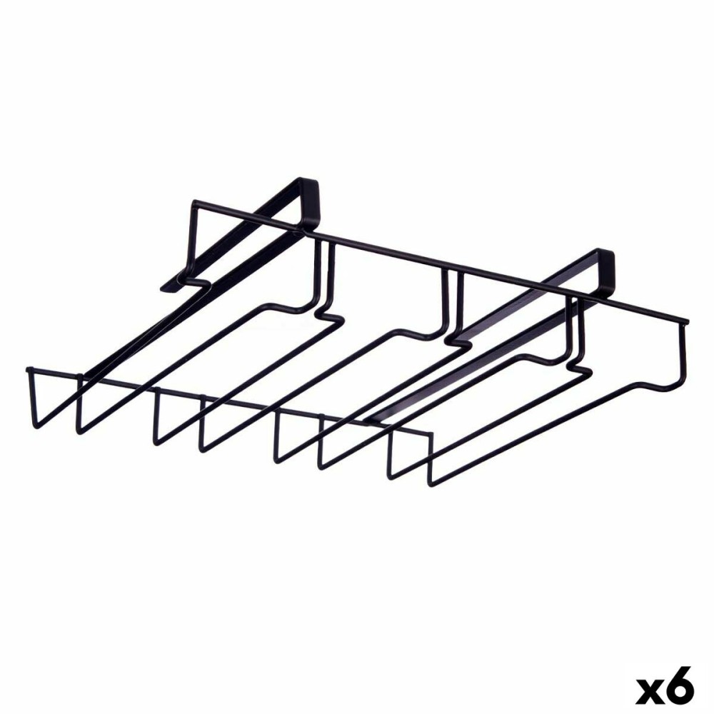 Porte-verres Fer 36 x 7,5 x 26 cm (6 Unités)