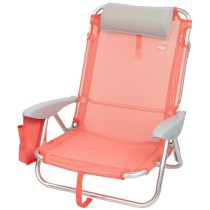 Chaise Pliante avec Repose-Tête Aktive Flamingo Corail 51 x 76 x 45 cm (2 Unités)