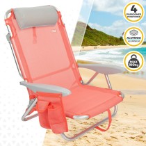 Chaise Pliante avec Repose-Tête Aktive Flamingo Corail 51 x 76 x 45 cm (2 Unités)