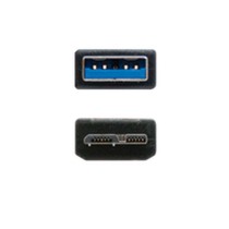 Câble USB 3.0 A vers Micro USB B NANOCABLE 10.01.1102-BK Noir 2 m