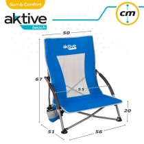 Chaise de Plage Aktive Bleu 50 x 67 x 51 cm (4 Unités)