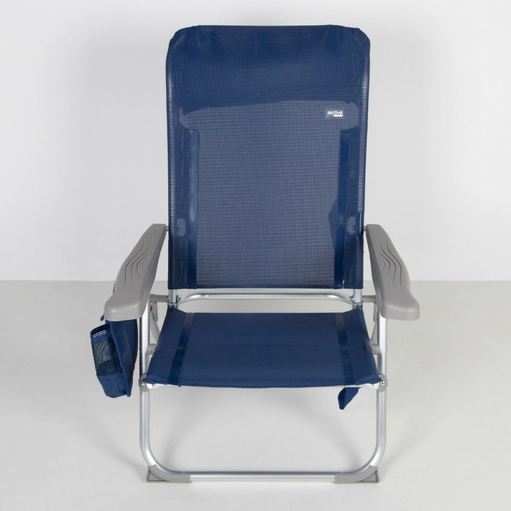 Chaise de Plage Aktive Slim Pliable Blue marine 47 x 87 x 58 cm (2 Unités)