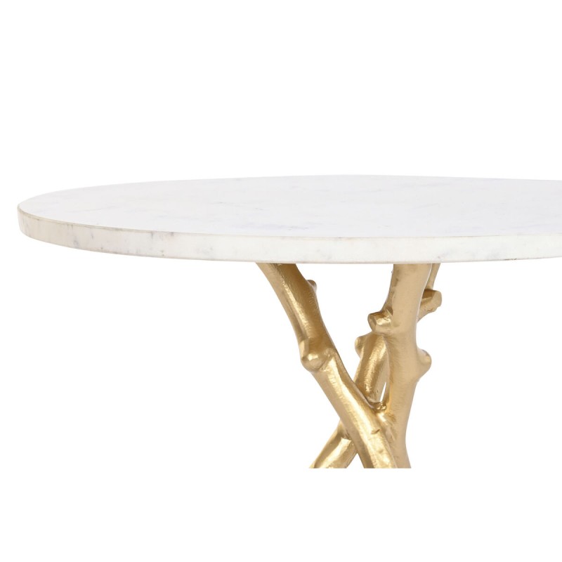 Table d'appoint DKD Home Decor Doré Blanc Marbre Fer 45 x 45 x 50 cm