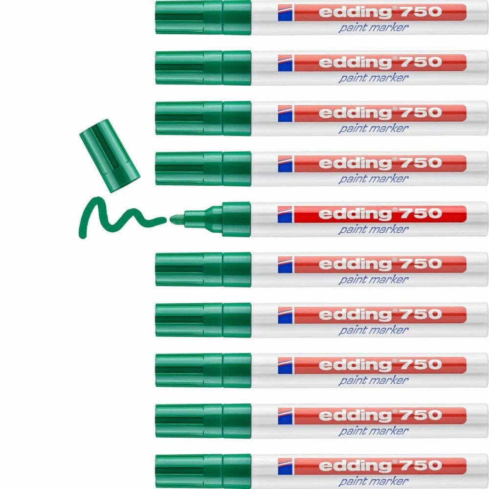 Marqueur permanent Edding 750 Vert (10 Unités)