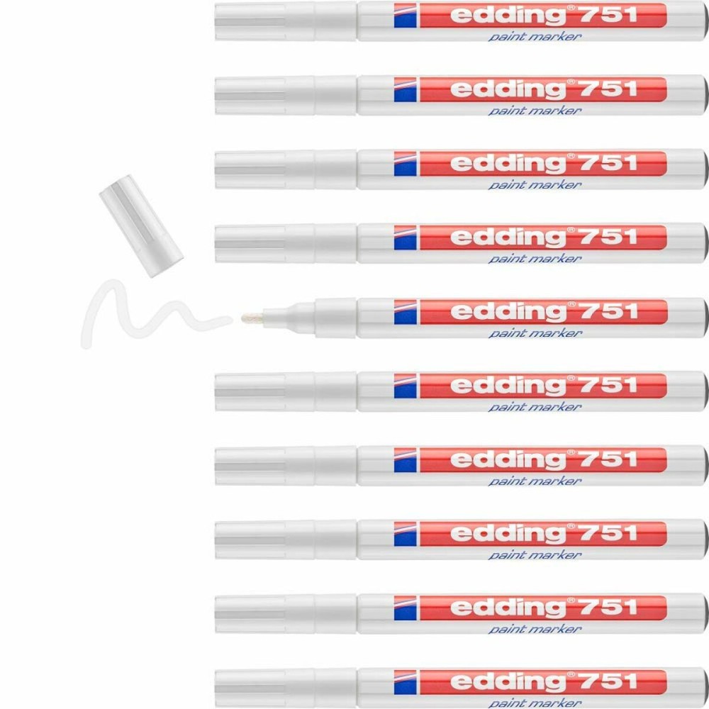 Marqueur permanent Edding E751 Blanc (10 Unités)