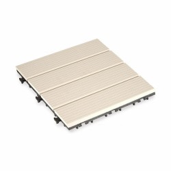 Interlocking Floor Tile Ibergarden SM-4P-AWH Beige Polyethylene Composite 30 x 2,6 x 30 cm (6 Units)