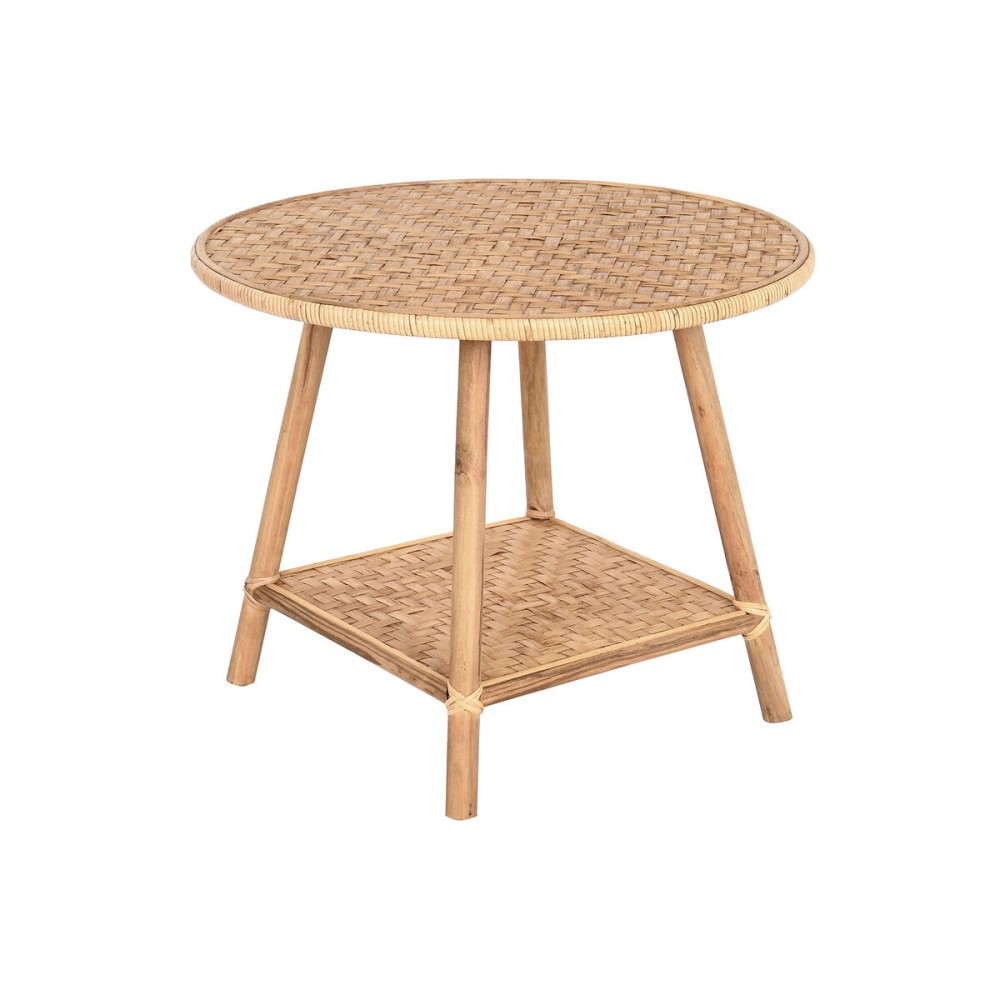 Side table DKD Home Decor 61 x 61 x 46 cm 61 x 61 x 49 cm Brown Rattan