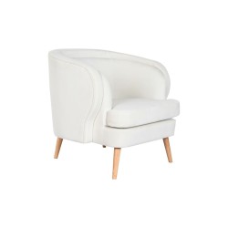 Armchair DKD Home Decor White Natural Wood 91 x 80 x 78 cm