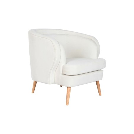 Armchair DKD Home Decor White Natural Wood 91 x 80 x 78 cm