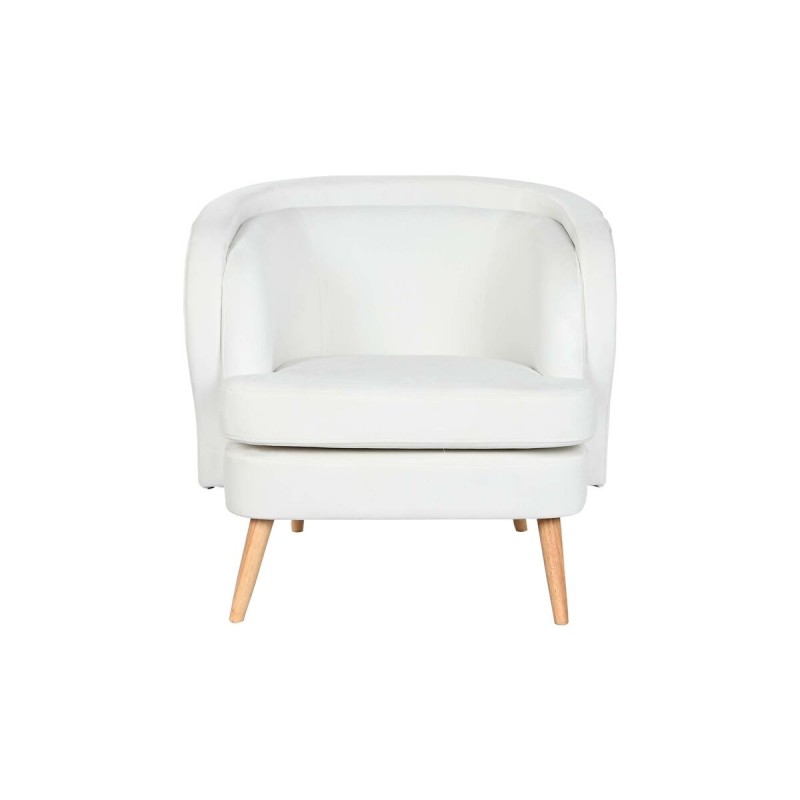 Armchair DKD Home Decor White Natural Wood 91 x 80 x 78 cm