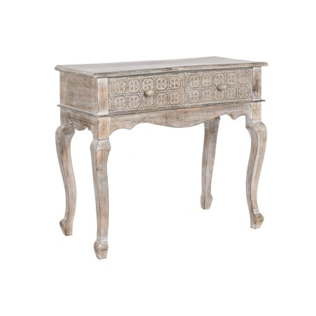 Meuble d'Entrée avec 2 Tiroirs DKD Home Decor Blanc Marron Bois de manguier 91 x 42 x 81 cm