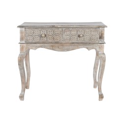 Meuble d'Entrée avec 2 Tiroirs DKD Home Decor Blanc Marron Bois de manguier 91 x 42 x 81 cm